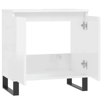 Badkamerkast 58x33x60 cm bewerkt hout hoogglans wit 5