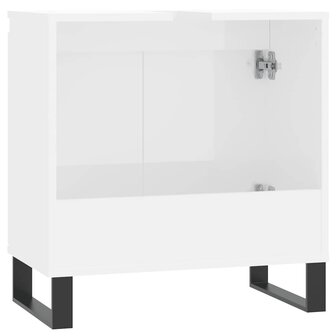 Badkamerkast 58x33x60 cm bewerkt hout hoogglans wit 7
