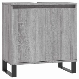 Badkamerkast 58x33x60 cm bewerkt hout grijs sonoma eikenkleurig 2