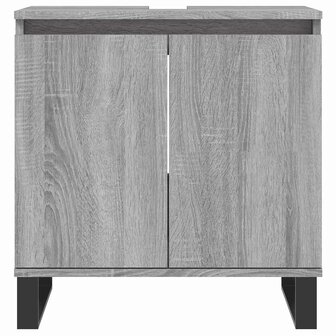 Badkamerkast 58x33x60 cm bewerkt hout grijs sonoma eikenkleurig 4
