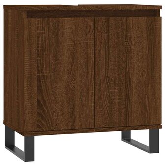 Badkamerkast 58x33x60 cm bewerkt hout bruin eikenkleur 2