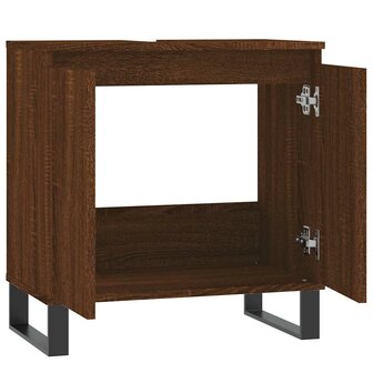 Badkamerkast 58x33x60 cm bewerkt hout bruin eikenkleur 5
