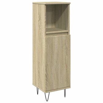 Badkamerkast 30x30x100 cm bewerkt hout sonoma eikenkleurig 2