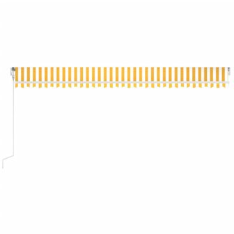 Luifel automatisch met LED en windsensor 600x350 cm geel en wit 4