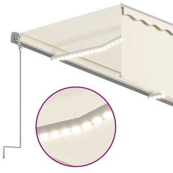 Luifel automatisch met rolgordijn LED windsensor 3x2,5 m cr&egrave;me   5