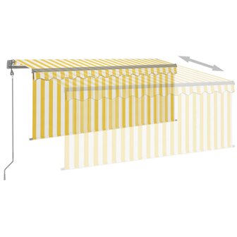 Luifel automatisch met gordijn LED windsensor 3x2,5 m geel wit   4