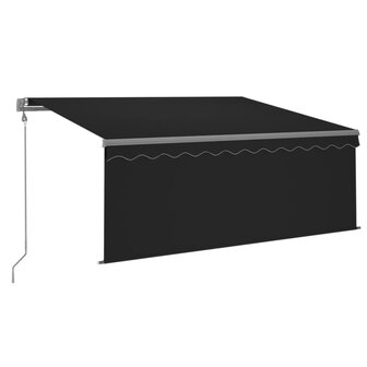Luifel automatisch met gordijn LED windsensor 3x2,5 m antraciet   2