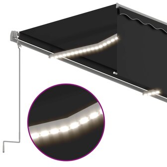 Luifel automatisch met gordijn LED windsensor 3x2,5 m antraciet   5