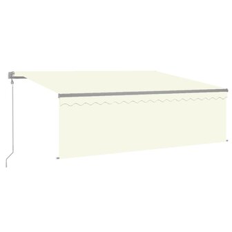 Luifel automatisch met rolgordijn LED windsensor 4x3 m cr&egrave;me   2
