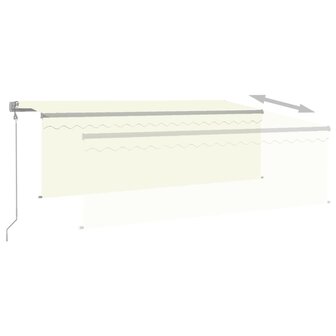 Luifel automatisch met rolgordijn LED windsensor 4x3 m cr&egrave;me   4