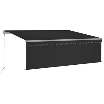Luifel met rolgordijn, LED en windsensor 4,5x3 m antracietkleur 2
