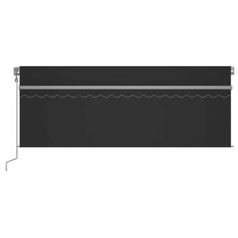 Luifel met rolgordijn, LED en windsensor 4,5x3 m antracietkleur 3
