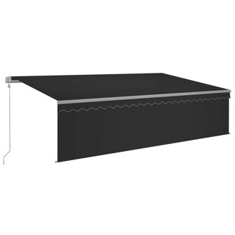 Luifel automatisch rolgordijn LED windsensor 5x3 m antraciet 2