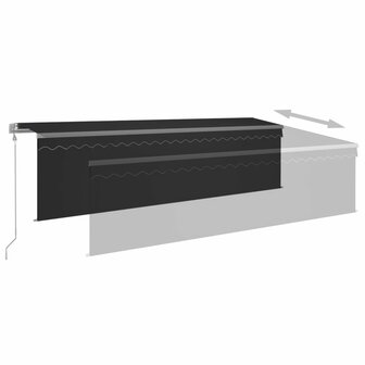 Luifel automatisch rolgordijn LED windsensor 5x3 m antraciet 4