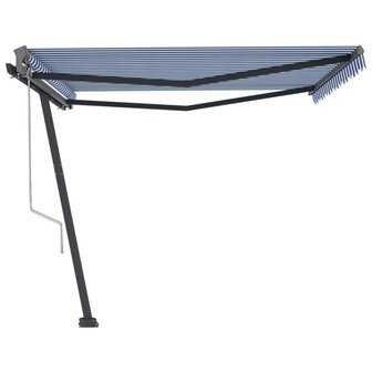 Luifel vrijstaand automatisch 400x350 cm blauw en wit 4