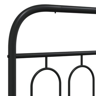 Bedframe met hoofdbord metaal zwart 75x190 cm 7
