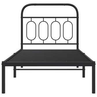 Bedframe met hoofdbord metaal zwart 80x200 cm 4
