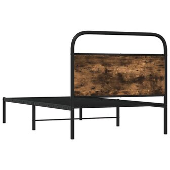 Bedframe zonder matras bewerkt hout gerookt eiken 90x190 cm 7
