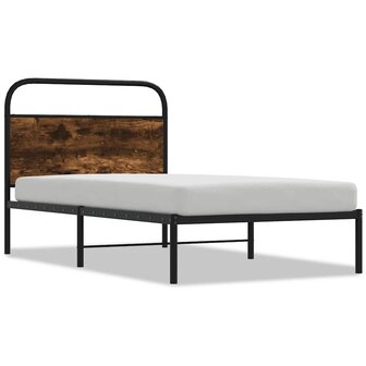 Bedframe zonder matras bewerkt hout gerookt eiken 100x190 cm 2