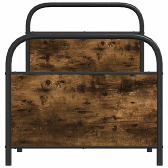 Bedframe zonder matras bewerkt hout gerookt eiken 75x190 cm 5