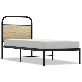 Bedframe zonder matras bewerkt hout sonoma eikenkleur 75x190 cm 2