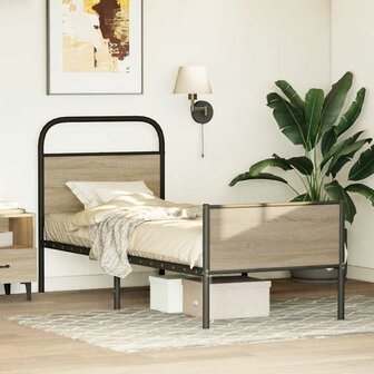 Bedframe zonder matras bewerkt hout sonoma eikenkleur 80x200 cm 4