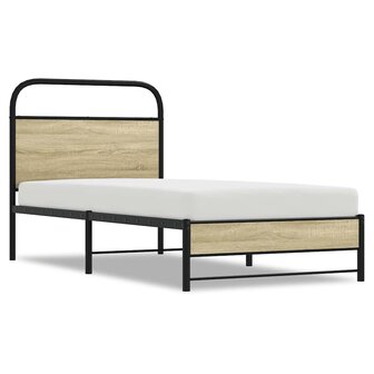 Bedframe zonder matras bewerkt hout sonoma eikenkleur 80x200 cm 2