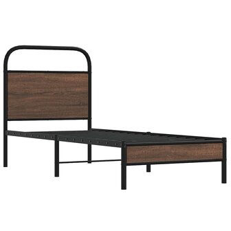 Bedframe zonder matras bewerkt hout bruin eikenkleur 75x190 cm 3