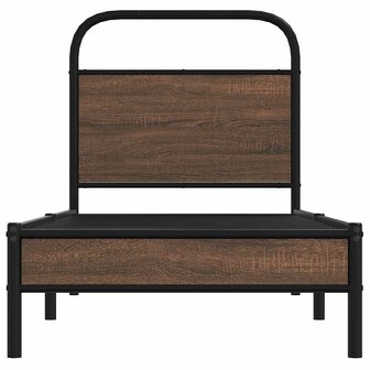 Bedframe zonder matras bewerkt hout bruin eikenkleur 75x190 cm 5