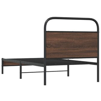 Bedframe zonder matras bewerkt hout bruin eikenkleur 90x200 cm 7