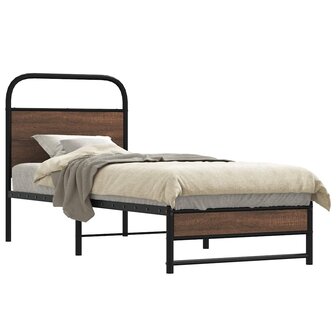 Bedframe zonder matras bewerkt hout bruin eikenkleur 80x200 cm 1