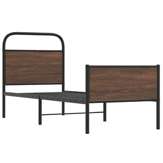 Bedframe zonder matras bewerkt hout bruin eikenkleur 75x190 cm 3