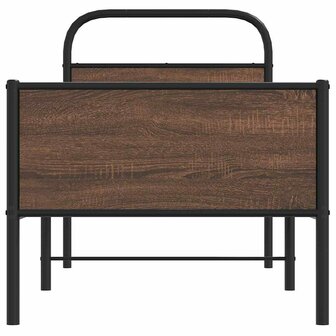 Bedframe zonder matras bewerkt hout bruin eikenkleur 75x190 cm 5