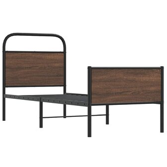 Bedframe zonder matras bewerkt hout bruin eikenkleur 80x200 cm 3