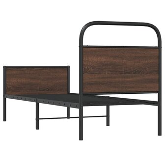 Bedframe zonder matras bewerkt hout bruin eikenkleur 80x200 cm 7