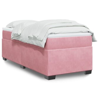 Boxspring met matras fluweel roze 80x200 cm 1