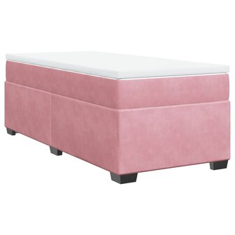 Boxspring met matras fluweel roze 80x200 cm 2