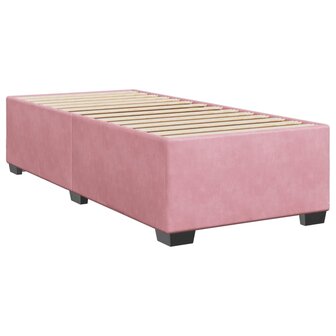 Boxspring met matras fluweel roze 80x200 cm 5