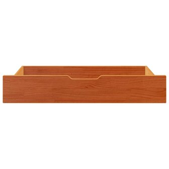 Bedlades 2 st 95x55x17 massief grenenhout wasbruin 3