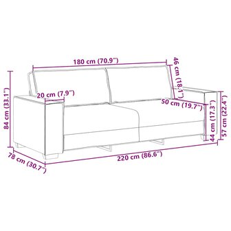 3-zitsbank Wolk Grijs 180 cm Stof 9