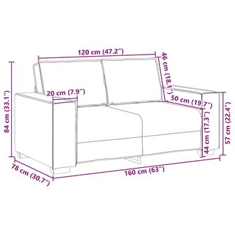 2-zitsbank Donkergrijs 120 cm Stof 9
