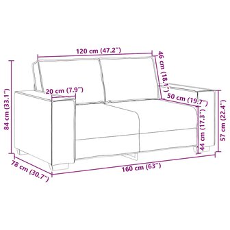 2-zitsbank Zwart 120 cm Stof 9