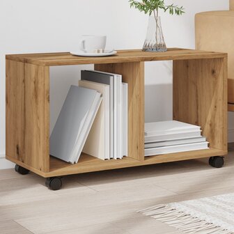 Rolkast 72x33x42,5 cm bewerkt hout artisanaal eikenkleurig 1