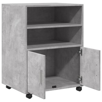 Rolkast 60x48x81 cm bewerkt hout betongrijs 7