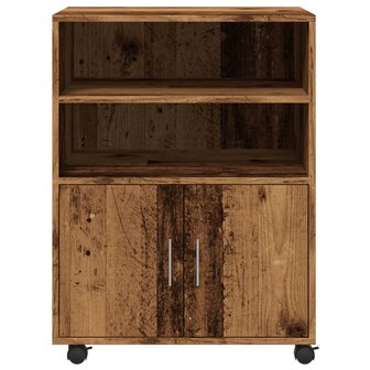 Rolkast 60x48x81 cm bewerkt hout oud houtkleurig 4