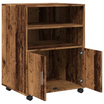 Rolkast 60x48x81 cm bewerkt hout oud houtkleurig 7