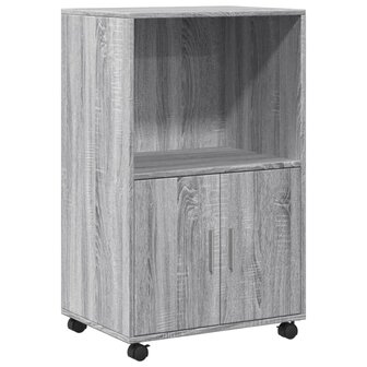 Rolkast 55x40x91 cm bewerkt hout grijs sonoma eikenkleurig 2