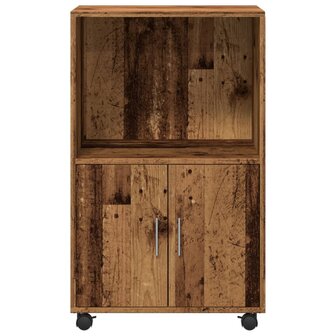 Rolkast 55x40x91 cm bewerkt hout oud houtkleurig 4