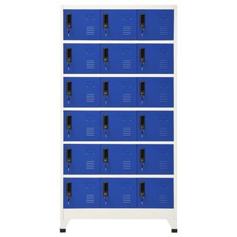 Lockerkast 90x40x180 cm staal grijs en blauw 2