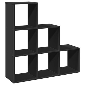 Kamerscherm / boekenkast 3-laags 99x29x99 cm bewerkt hout zwart 2